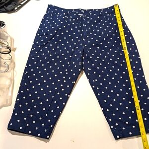 Navy with white dots capris pants